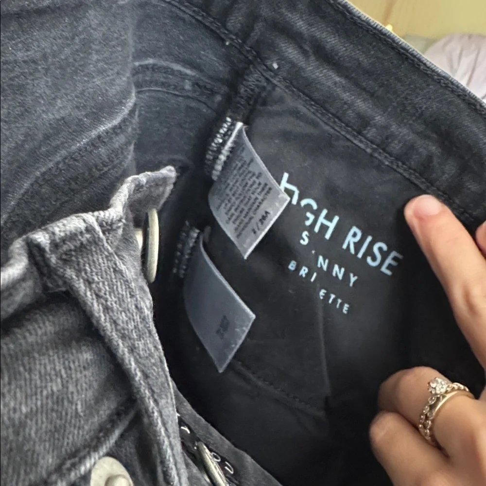 Bundle Lucky Brand 2/26 Skinny Jeans Black Blue Button Fly Zip Bridgette Curvy